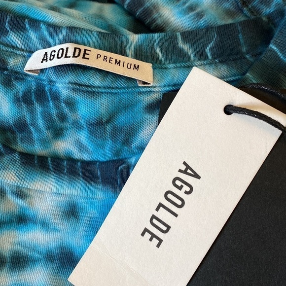 AGOLDE Futura Blue Tie-Dyed Muscle Tee Tank Top Sleeveless size medium - Picture 8 of 10